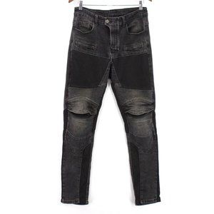 Volero Motorcycle Jeans Mens Black Faded Safety Padded Riding Jeans Size Medium